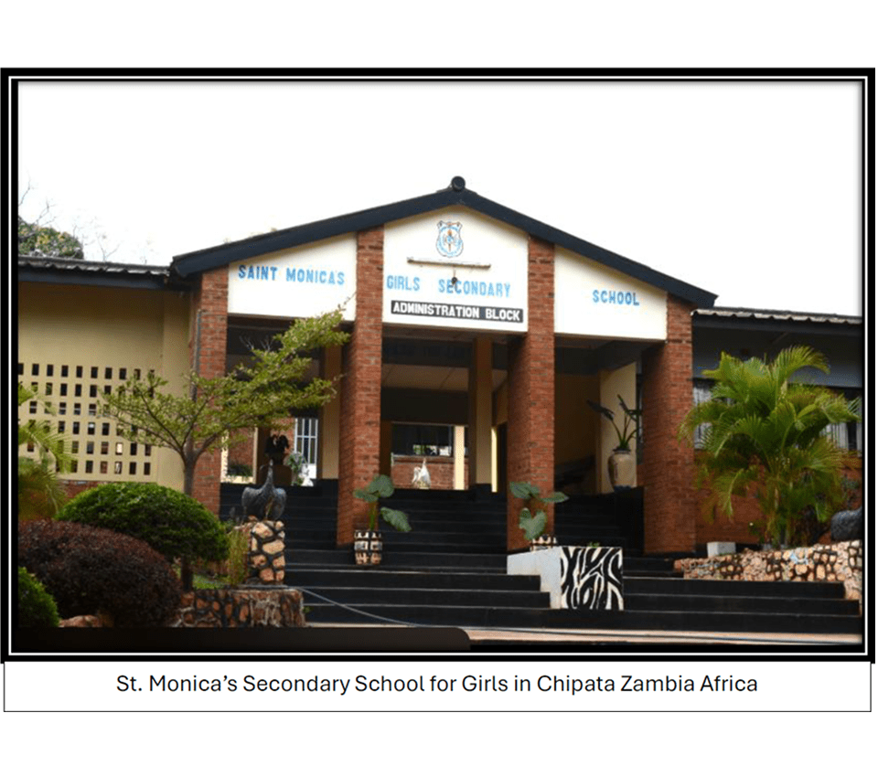 St. Monica's School administration block entrance.