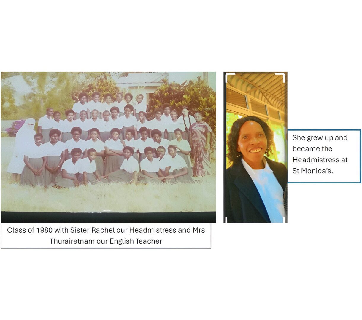 Group photo with teachers and headmistress.